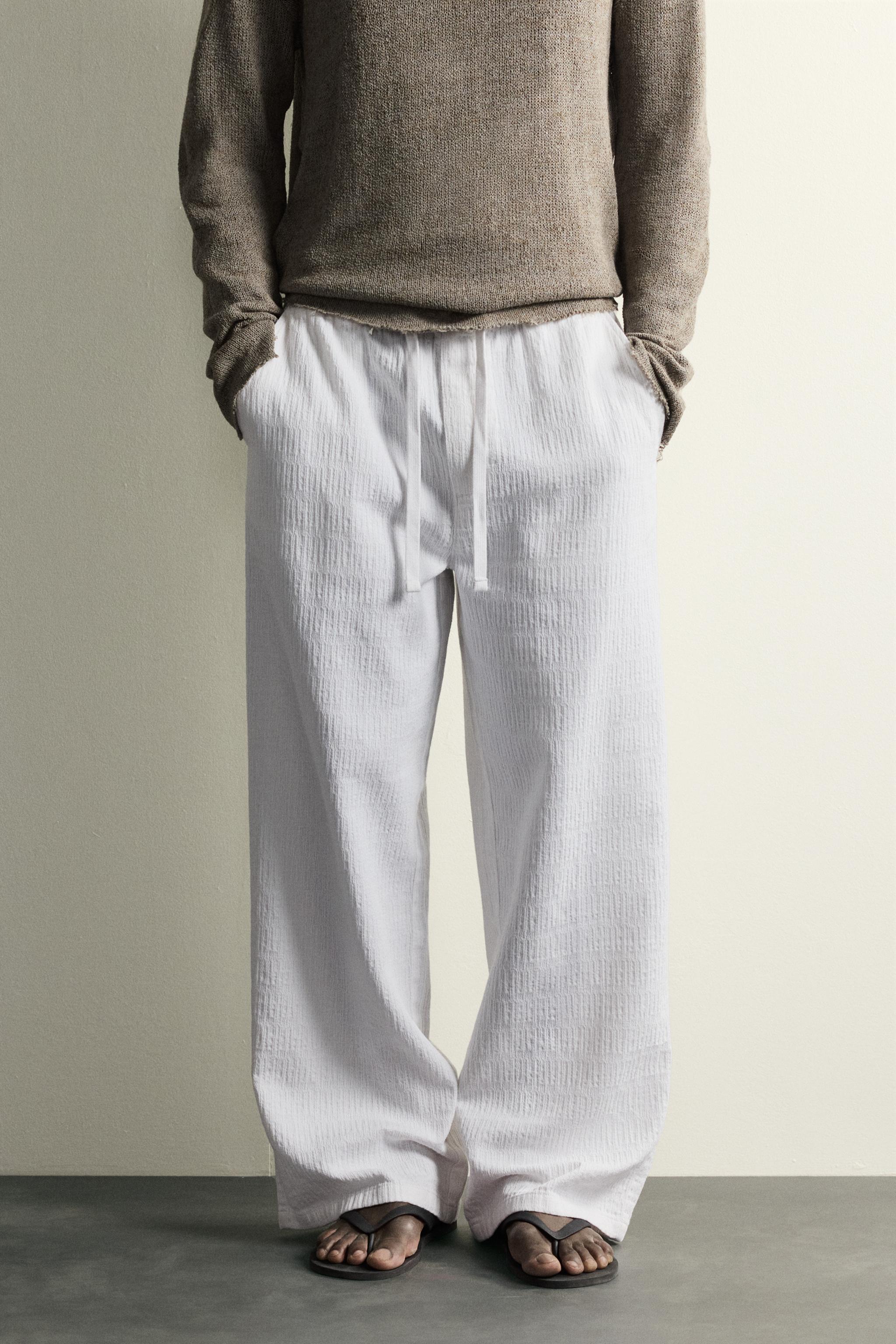 PANTALON COUPE DÉCONTRACTÉE JACQUARD DÉLAVÉ